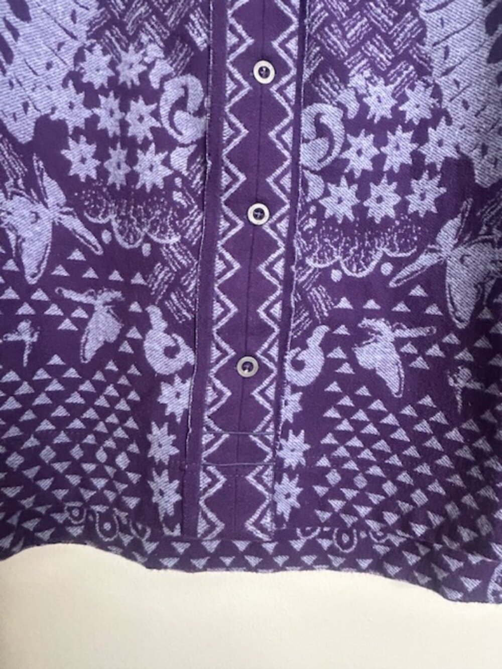 We The Free Free People Butterfly Jacquard Shirt Jacket Purple Blue Combo NEW - Picture 5 of 16